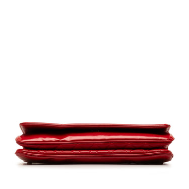 Red Chanel CC Lipstick Patent Flap Shoulder Bag