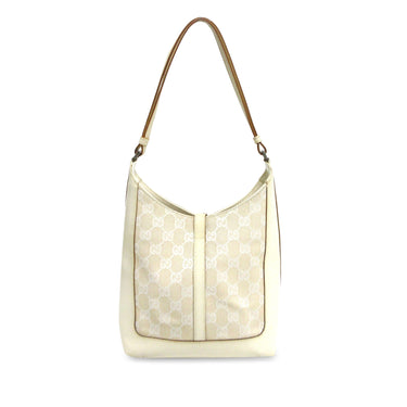 White Gucci GG Canvas Jackie Shoulder Bag