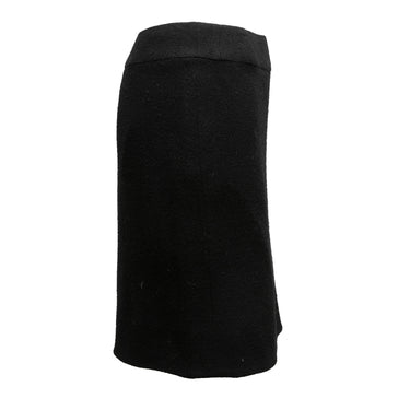 Vintage Black Chanel Fall/Winter 2003 Wool Skirt Size FR 46 - Designer Revival