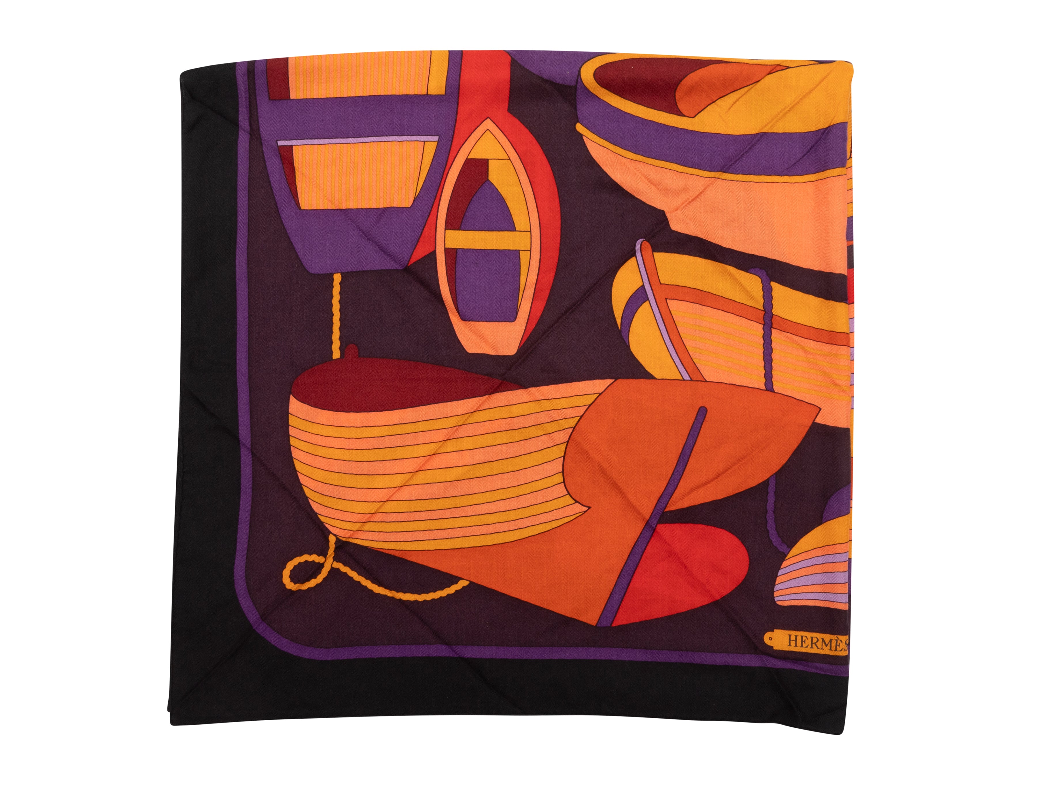 Louis Vuitton - Authenticated Scarf - Silk Purple Abstract for Women, Very Good Condition