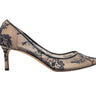 Navy & Beige Jimmy Choo Lace Pointed-Toe Pumps Size 36.5 - Designer Revival