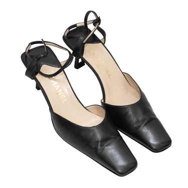 Vintage Black Chanel Square-Toe Heels Size 40