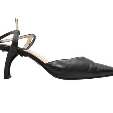 Vintage Black Chanel Square-Toe Heels Size 40 - Designer Revival
