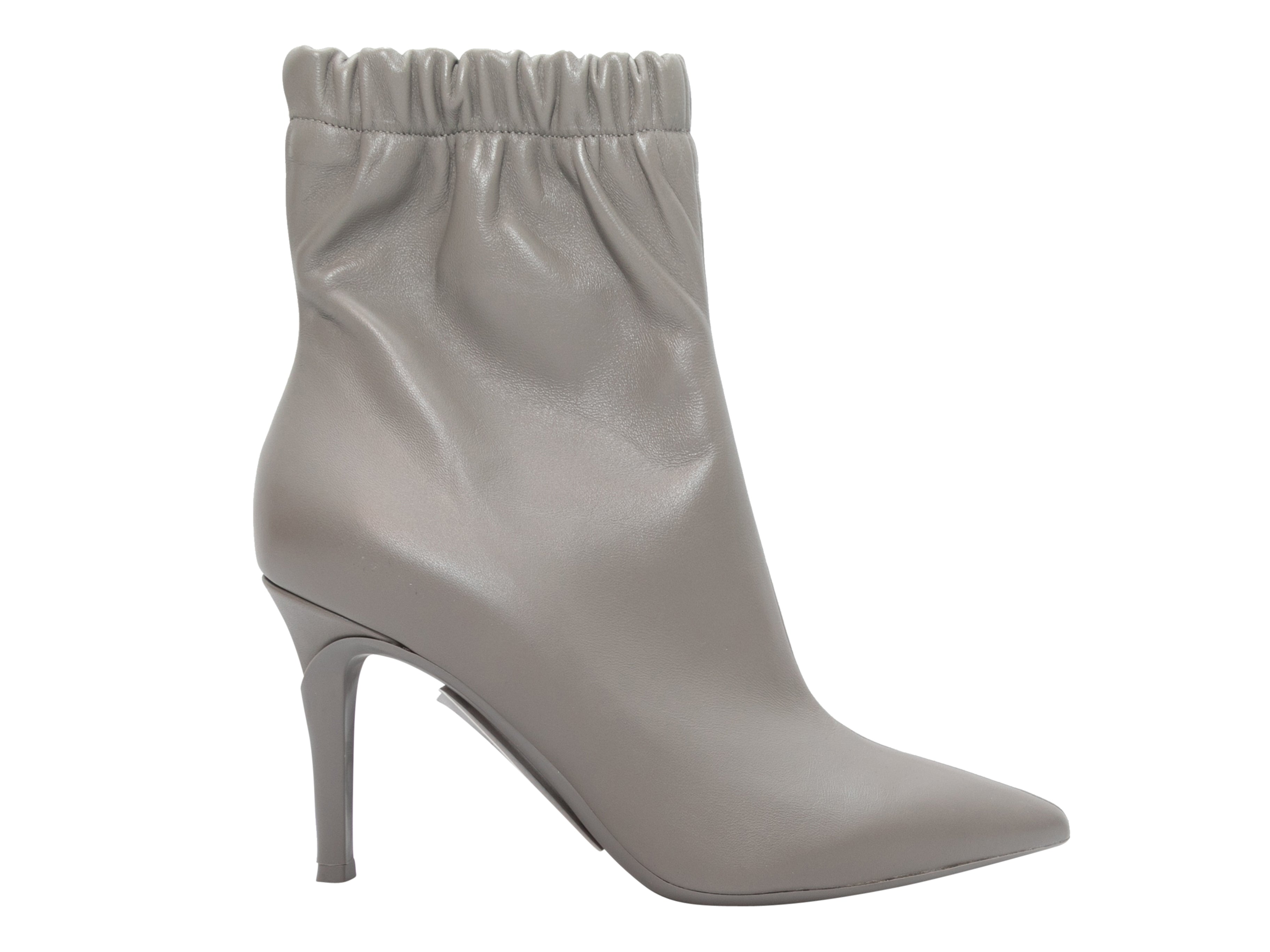 Grey Gianvito Rossi Alina Pointed Toe Ankle Boots Size 39 Designer Revival