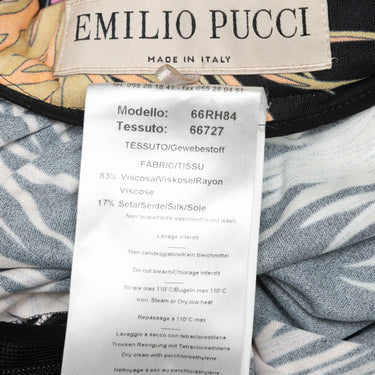 Black & Multicolor Emilio Pucci Feather Print Dress Size IT 38 - Designer Revival