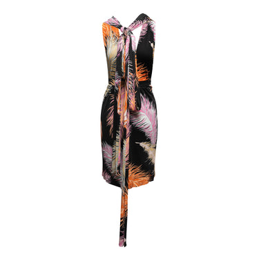 Black & Multicolor Emilio Pucci Feather Print Dress Size IT 38 - Designer Revival