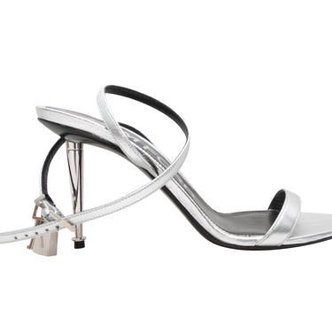 Silver Tom Ford Padlock Heeled Sandals Size 39