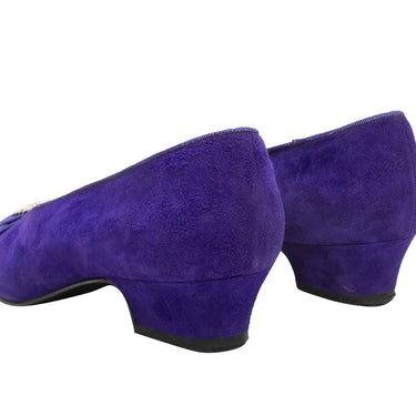 Vintage Purple Celine Suede Ballet Flats Size 38.5