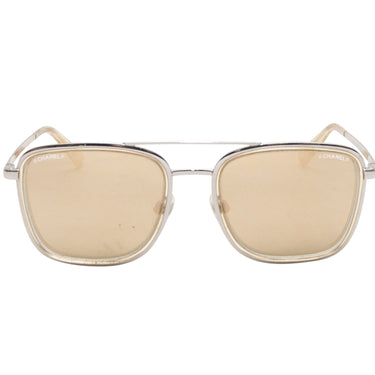 Silver-Tone Chanel Aviator Sunglasses - Designer Revival