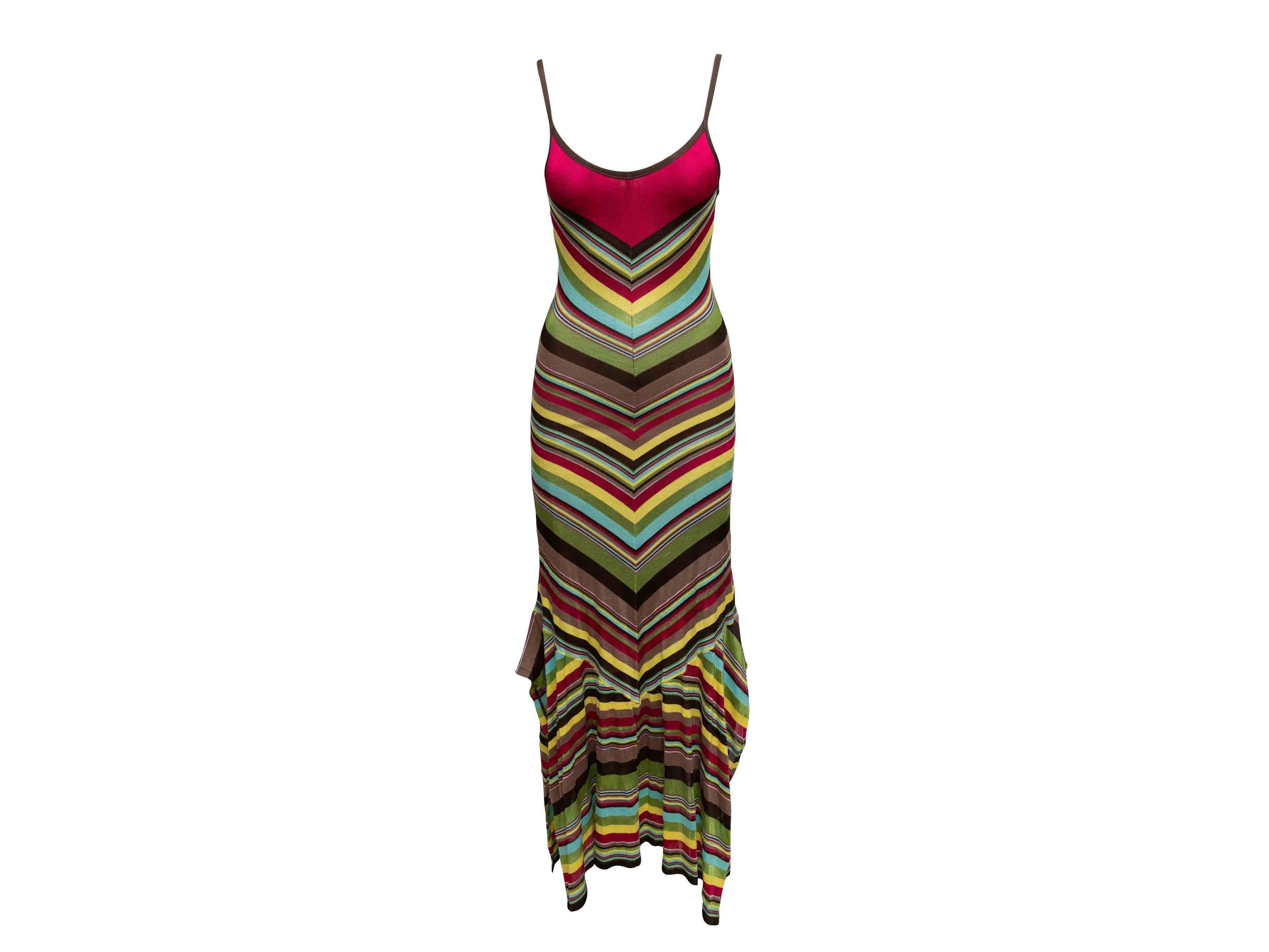S / Red Red & Multicolor M Missoni Chevron Sleeveless Knit Dress Size IT 42 S / Red Red & Multicolor M Missoni Chevron Sleeveless Knit Dress Size IT 42