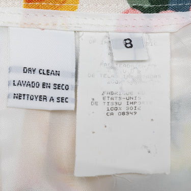White & Multicolor Christian Dior Floral Print Skirt Size US 8 - Designer Revival