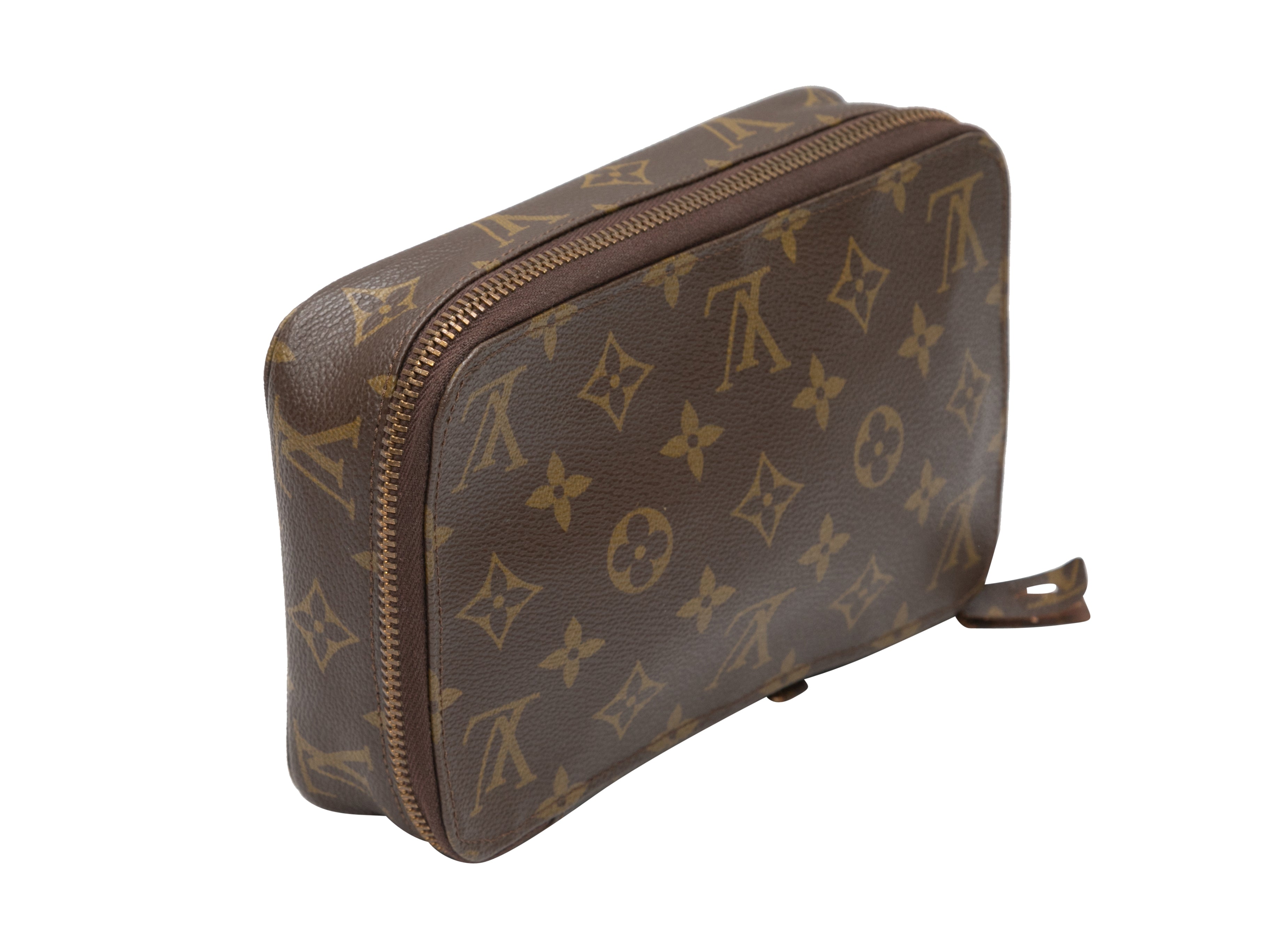 Louis Vuitton vintage jewellery box travel case in brown monogram