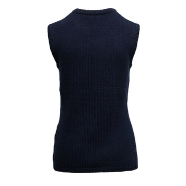 Navy JW Anderson Wool-Blend Mirror-Accented Knit Top Size US L - Designer Revival