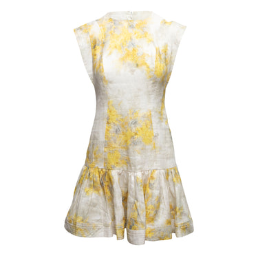 White & Yellow Zimmermann Floral Print Mini Dress Size 1