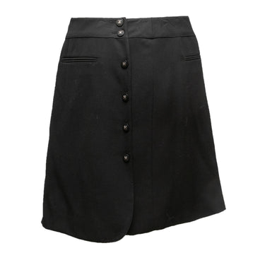 Vintage Black Chanel Boutique Spring/Summer 1996 Wool Skirt Size FR 46 - Designer Revival