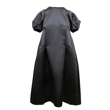 Black Comme Des Garcons Puff Sleeve Satin Dress Size US S - Designer Revival