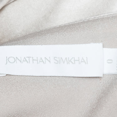 Beige Jonathan Simkhai Satin Halter Dress Size US 0