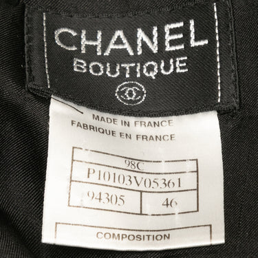 Vintage Black Chanel Boutique Cruise 1998 Wool Skirt Size FR 46 - Designer Revival