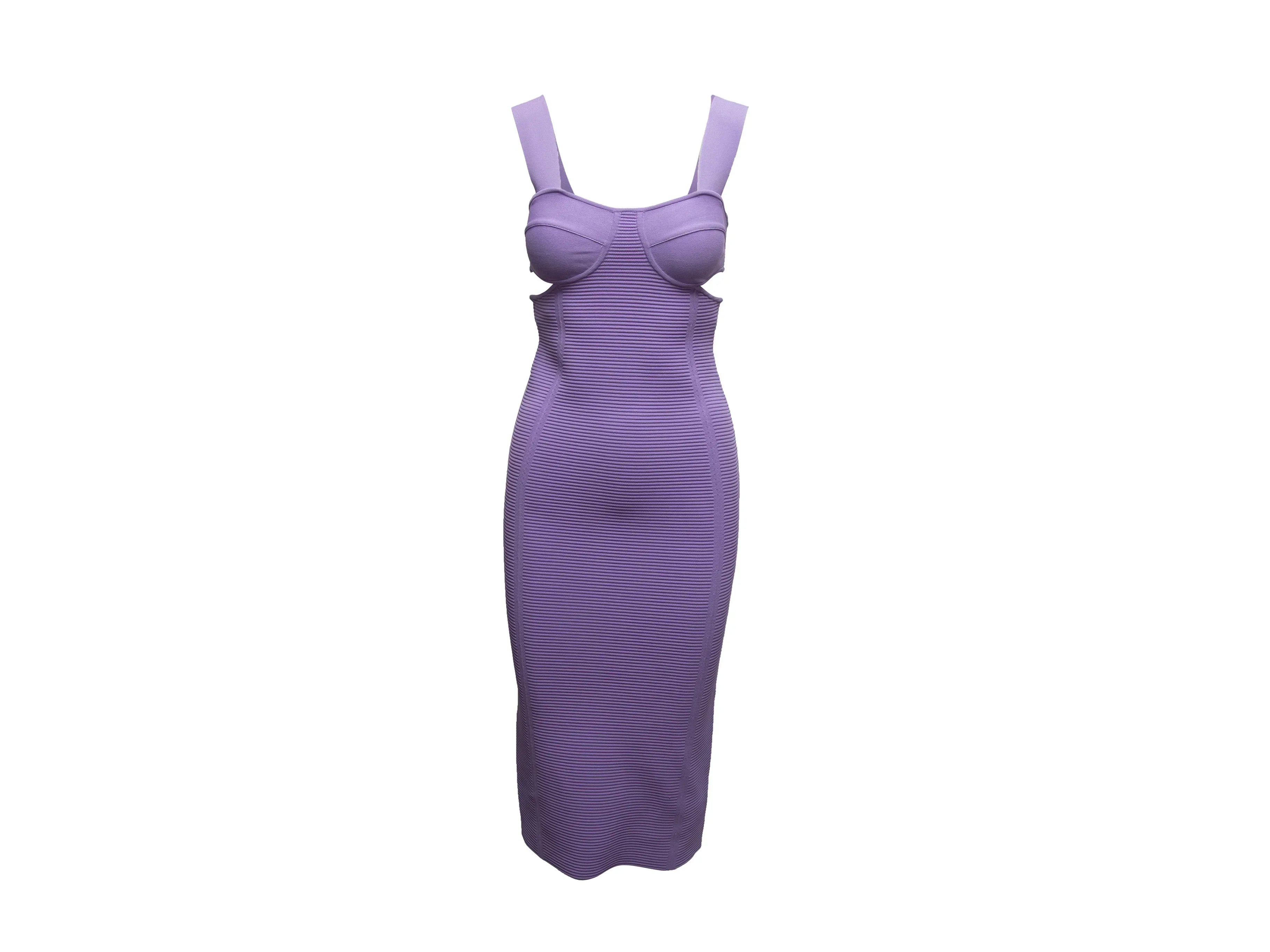Lavender Herve Leger Cutout Bandage Dress Size US XS Lavender Herve Leger Cutout Bandage Dress Size US XS