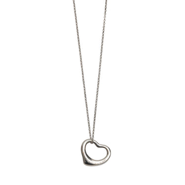 Sterling Silver Tiffany & Co. Elsa Peretti Open Heart Pendant Necklace