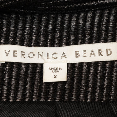 Black Veronica Beard Ribbed Cotton Moto Jacket Size US 2 - Designer Revival
