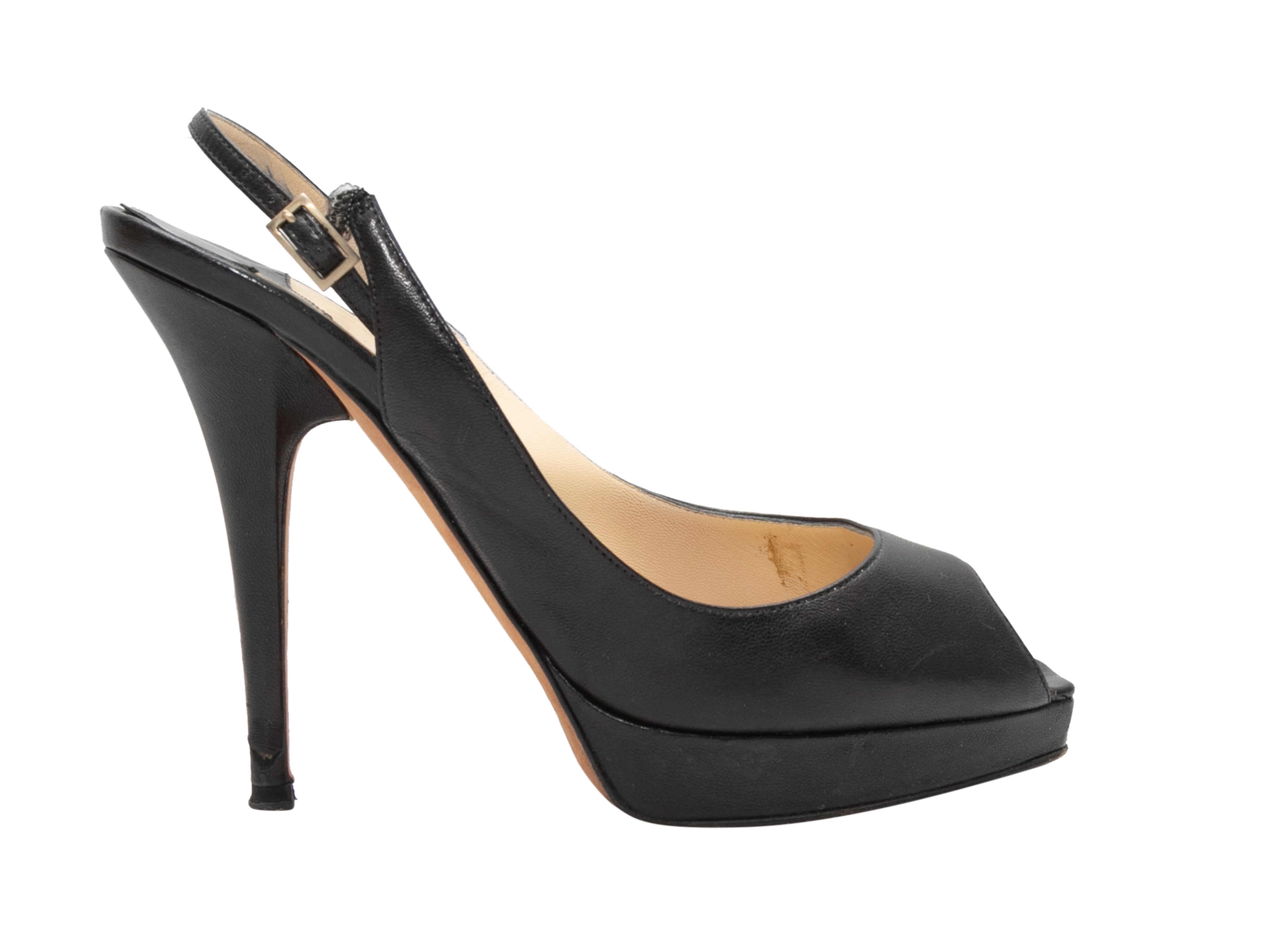 Louis Vuitton open toe red heels size: 37 1/2
