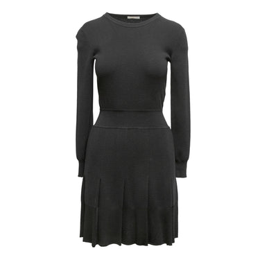 Black Chloe Pleated Knit Dress Size S - Designer Revival