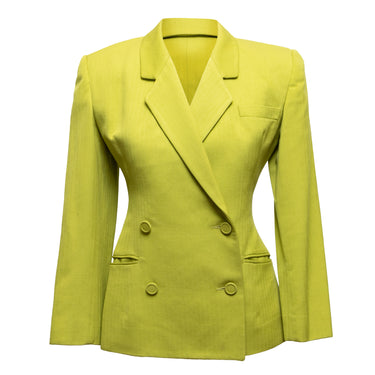 Vintage Lime Green Omo Norma Kamali 1980s Blazer Size US XS/S - Designer Revival