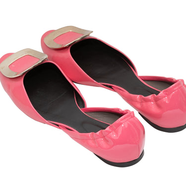 Pink Roger Vivier Patent d'Orsay Buckle Flats Size 39
