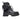 Black Prada Leather & Tessuto Combat Boots Size 38