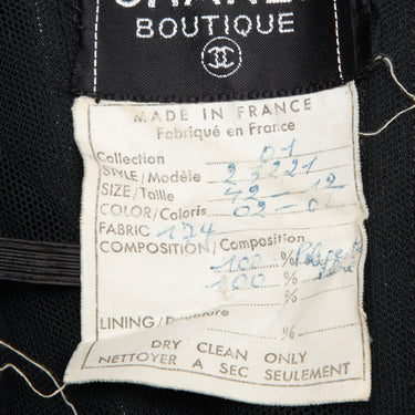 Vintage Black Chanel Boutique Mesh Overlay Strapless Ribbon Dress size EU 42 - Designer Revival