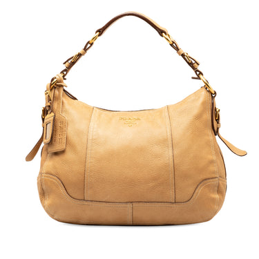 Brown Prada Deerskin Leather Shoulder Bag