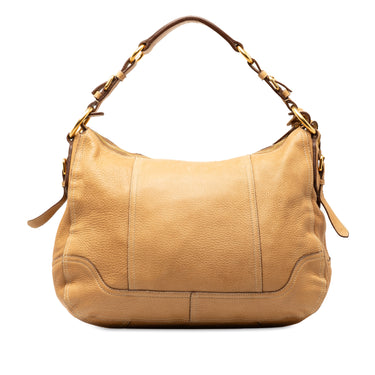 Brown Prada Deerskin Leather Shoulder Bag