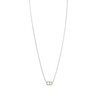 Silver Dior Crystal Clair D Lune Necklace