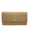 Brown Gucci GG Marmont Continental Leather Long Wallet - Designer Revival