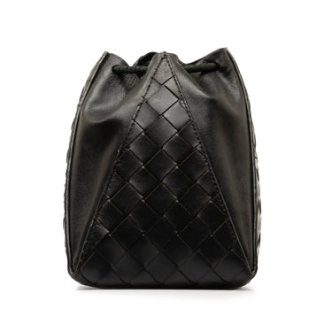 Black Bottega Veneta Intrecciato Mini Knot Bucket Bag