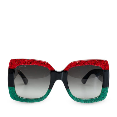 Black Gucci Square Tinted Sunglasses - Designer Revival