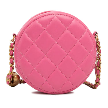 Pink Chanel Quilted Lambskin Round As Earth Crossbody