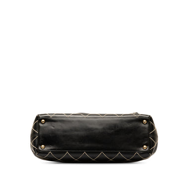 Black Chanel CC Wild Stitch Lambskin Shoulder Bag - Designer Revival