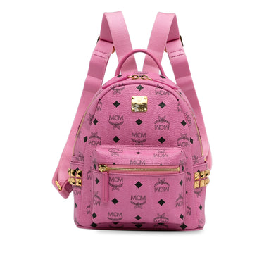 Pink MCM Mini Visetos Stark Backpack - Designer Revival