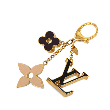 Gold Louis Vuitton Monogram Charm Key Chain - Designer Revival