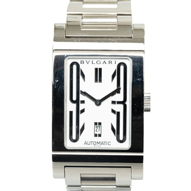 Silver Bvlgari Automatic Stainless Steel Rettangolo Watch