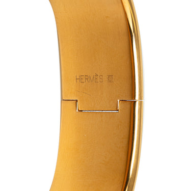Gold Louis Vuitton Loquet Wide Enamel Bracelet
