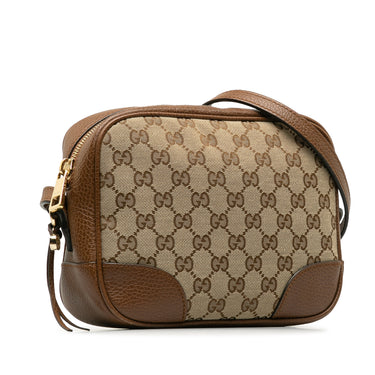 Brown Gucci GG Canvas Bree Crossbody Bag - Designer Revival