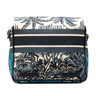 Blue Dior Large Embroidered Palm Tree Diorcamp Messenger Bag - Designer Revival