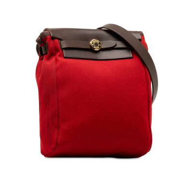 Red Hermès Toile Herbag TPM Crossbody Bag - Designer Revival