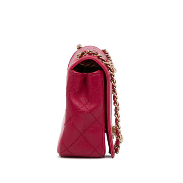 Red Chanel Small Sheepskin Vintage Mademoiselle Flap Crossbody Bag