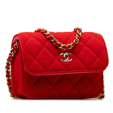 Red Chanel Mini Quilted Jersey VIP Crossbody