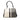 Gray and White Prada Leather Baiadera Frame Bag