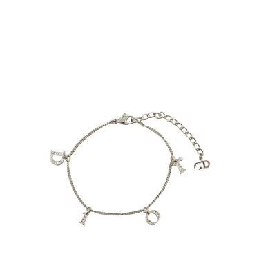 Silver Dior Logo Charm Bracelet - Designer Revival